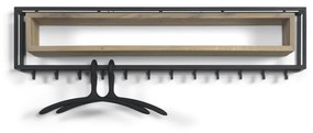 Метална закачалка за стена в черно-природен цвят с рафт School - Spinder Design