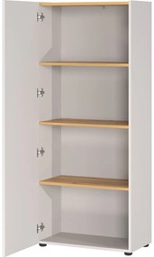 Кремава библиотека от декор от дъб 61x145x34 cm Adrano – Germania