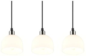 Бяло-сребристо висящо осветително тяло със стъклен абажур Molly – Trio