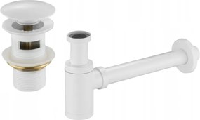 Mexen полусифон мивка кръгъл с клик-клак тап, с преливник, бял - 7992050-20