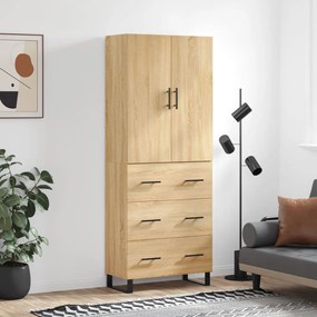 3195870 vidaXL Висок шкаф, дъб сонома, 69,5x34x180 см, инженерно дърво