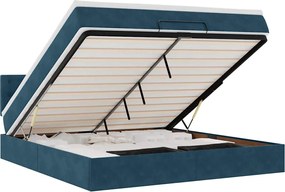 3312786 vidaXL Османска легло с матрак и LED, тъмносиньо, 180x200 см, кадифе