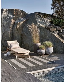 Антрацитна и кремава пътека за открито и закрито 70x150 cm Bob Charcoal Linen – Pappelina