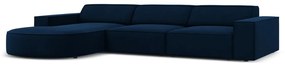 Ъглов диван от синьо кадифе (ляв ъгъл) Jodie - Micadoni Home