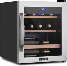 Klarstein Vinetage 12 Uno, охладител за вино, 12 бутилки 46l, 4-18°C, 40dB, стъкло