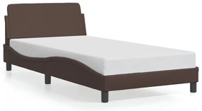 373140 vidaXL Рамка за легло с табла, кафява, 100x200 см, изкуствена кожа