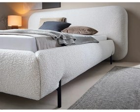 Бежово двойно легло 180x200 cm тапицирано с място за съхранение с включена подматрачна рамка Pointt – ELTAP