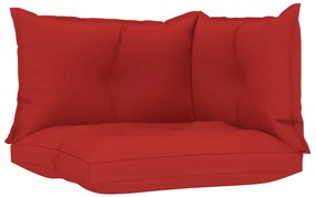 Sonata Палетни възглавници за диван, 3 бр, червени, текстил