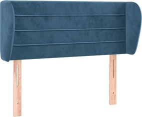 3117324 vidaXL Горна табла за легло с уши, тъмносиня, 93x23x78/88 см, кадифе