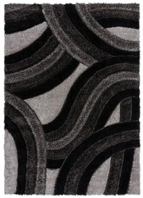 Черно-сив ръчно изработен килим от рециклирани влакна 160x230 cm Velvet – Flair Rugs