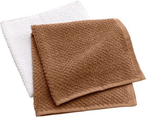 Бели/теракотени памучни кърпи в комплект 2 бр. от тери 50x50 cm Gourmet – douceur d'intérieur