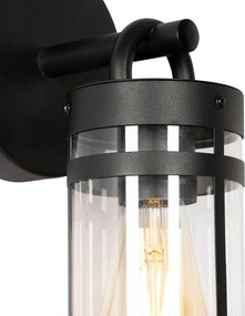 Външна стенна лампа черна IP44 с датчик за здрач - Ruben