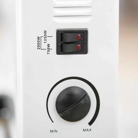 Конвекторна печка Rosberg R51974A, 2000W, 3 нива, Термостат, Бял