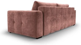 Розов кадифен разтегателен диван Luca - Milo Casa