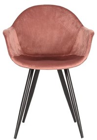 Светлорозови кадифени трапезни столове в комплект от 2 броя Forli - LABEL51