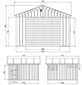 LP® SmartSide® панелен гараж – 354 x 368 cm – 13 m2