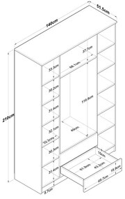 Гардероб Репси 182-000087 цвят бял-орех