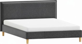 Тъмносиво двойно тапицирано легло с включена подматрачна рамка 140x200 cm Tina – Ropez