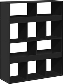 3309520 vidaXL Разделител за стая, черен, 100x33x125,5 см, инженерно дърво