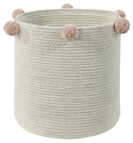 Кремава текстилна детска кошница за играчки ø 30x30 cm Bubbly – Lorena Canals