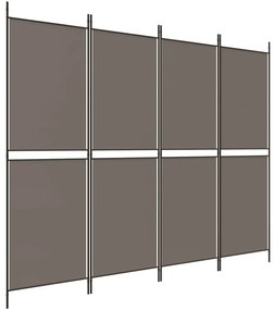 350216 vidaXL Параван за стая, 4 панела, антрацит, 200x180 cм, текстил