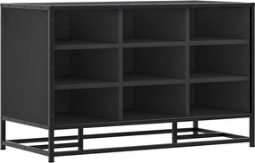 Лавица за обувки черна 84x40x53,5cm Изработена от дърво и метал
