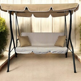 Градинска люлка за 3 души - бежова