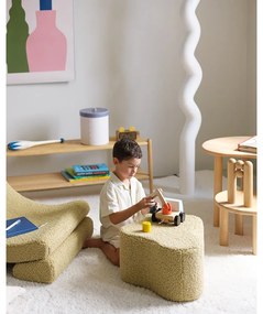 Зелен детски пуф от букле Cloud – Wigiwama