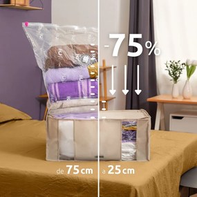 Вакуумна текстилна кутия за съхранение на дрехи 65x50x27 cm Life – Compactor