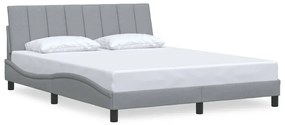 3310398 vidaXL Рамка за легло без матрак Hanko, светлосива, 160x200 см, плат