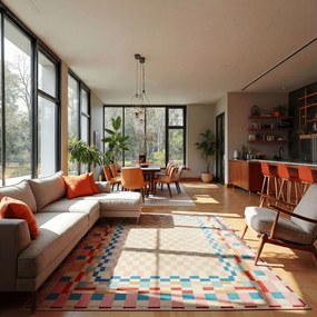 Килим със смес от вълна 180x230 cm Checkered Border – Flair Rugs