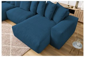 Тъмносин ъглов диван от рипсено кадифе Voltaire – Bobochic Paris