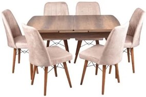 Трапезна маса + 6 стола BAROK - бежов