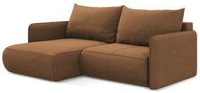 Оранжев разтегателен ъглов диван с място за съхранение (ляв ъгъл) Nanea – Makamii