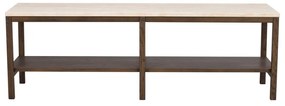 Конзолна маса в кафяво и бежово с каменен плот 140x40 cm Orwel - Rowico
