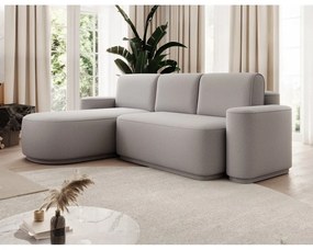 Светлосив шенилов сгъваем/с място за съхранение ъглов диван (ляв ъгъл) Aurumm – ELTAP
