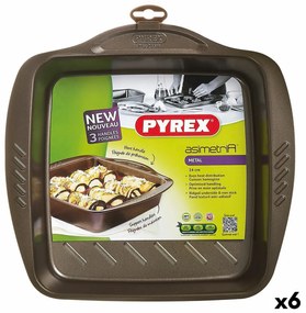 Форма за Печене Pyrex Asimetria Квадратек Черен Метал 24 x 24 cm (6 броя)