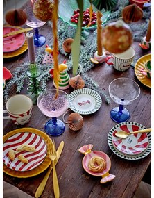 Червени и кремави десертни глинени чинии в комплект от 2 бр. с коледни мотиви ø 12,5 cm Yule – Bloomingville