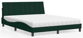 3208607 vidaXL Легло с матрак Hanko, тъмнозелено, 160x200 см, кадифе