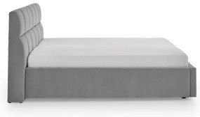 Сиво двойно легло тапицирано без ламелно дъно 180x200 cm Canyon – Meise Möbel