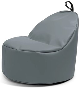 Сив пуф от изкуствена кожа Round L – So Soft?