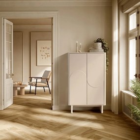 Кремаво шкафче 80x130x40 cm Solei – MOME