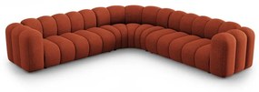 Шенилов модулен ъглов диван в тухлен цвят Lupine – Micadoni