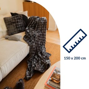 Сиво одеяло от микроплюш 150x200 cm Wave – Tiseco Home Studio