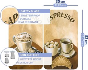 Комплект от 2 стъклени капака за готварска печка Coffee - Wenko