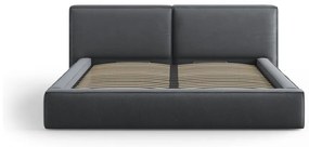 Тъмносиво тапицирано двойно легло с място за съхранение и решетка 180x200 см Arendal – Cosmopolitan Design