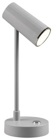 Светлосива настолна LED лампа с възможност за димиране (височина 28 cm) Lenny - Trio