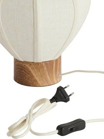 Кремава метална настолна лампа с текстилен абажур (височина 23,5 cm) Kyzo – Light &amp; Living