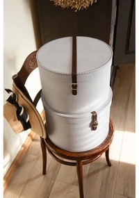 Светлосиви картонени кутии за съхранение с капаци в комплект от 2 бр. ø 37,5x25,5 cm Rut – Bigso Box of Sweden