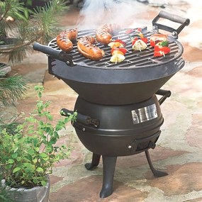 Чугунено барбекю Master Grill MG630, 35.5cm, Регулиране на височина, Черен
